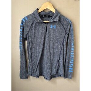 Under Armour Boys XL Blue Quarter Zip HeatGear Pullover Athletic Top